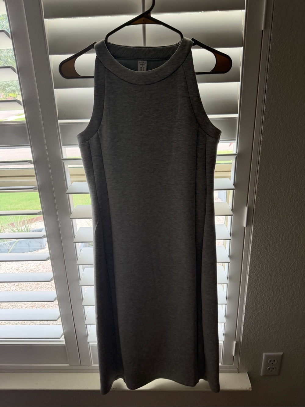SPANX Sleeveless Midi Dress in Heather Gray